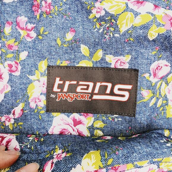 Trans By Jansport  Pink Floral Rose Big Student College Backpack Lots of Pockets - Picture 2 of 15